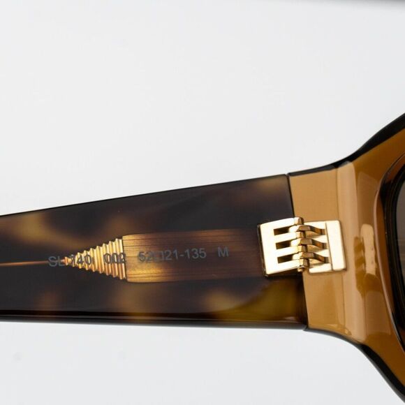 NEW Saint Laurent SL740 002 Brown Havana Square Unisex Sunglasses - Picture 11 of 12